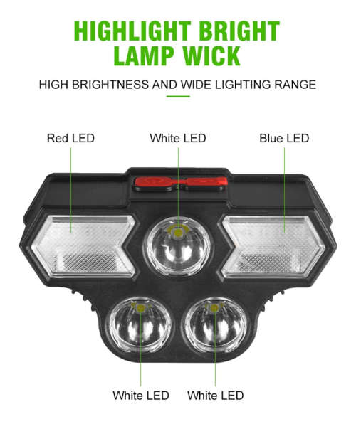 USB Rechargeable 4 Lighting Modes 800mah LED Headlight 11LED