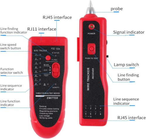 Network RJ45 RJ11 Telephone LAN Cable Tester Wire Tracker Tracer Wire Finder
