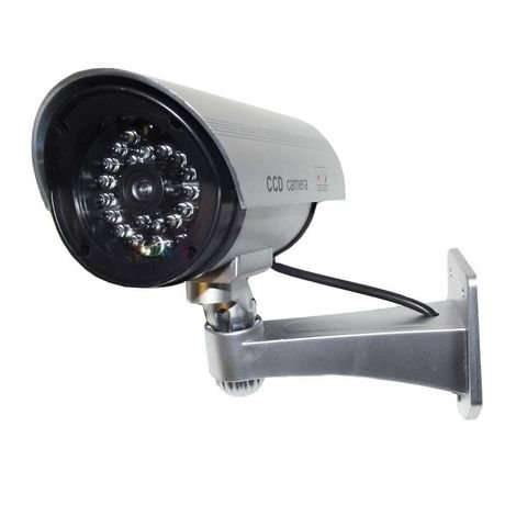 CCTV Security Fake/Dummy Camera Outdoor Bullet Camera Silver
