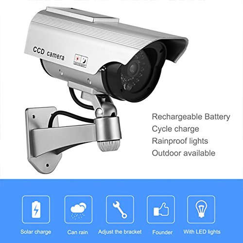 CCTV Security Fake/Dummy Camera Outdoor Bullet Camera Silver
