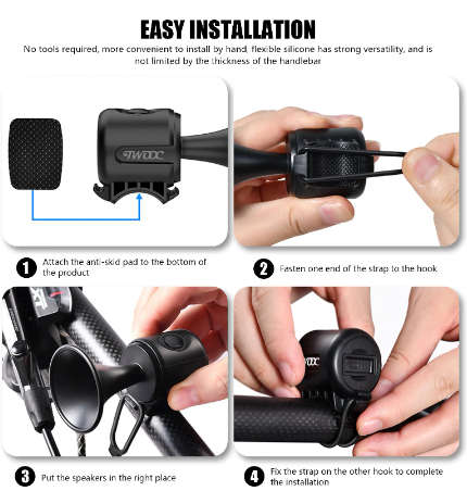 120db electric bicycle horn loud bicycle bell belt warning sound bicycle horn belt
