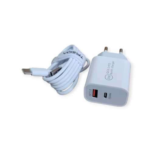 PD20W+QC3.0 Dual Charger With Type C Cable