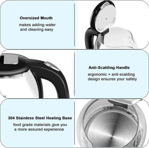 RAF Electric Transparent Glass Water Kettle 2.0L