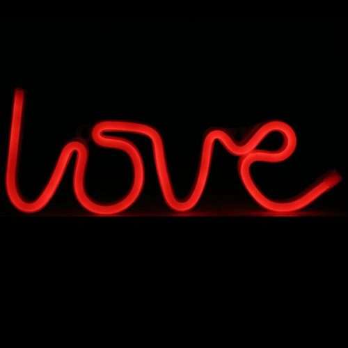 Love Neon Sign Lamp 15 cm x 2.3cm x 36cm Pink, Red, Blue, Warm White USB & Battery Operated