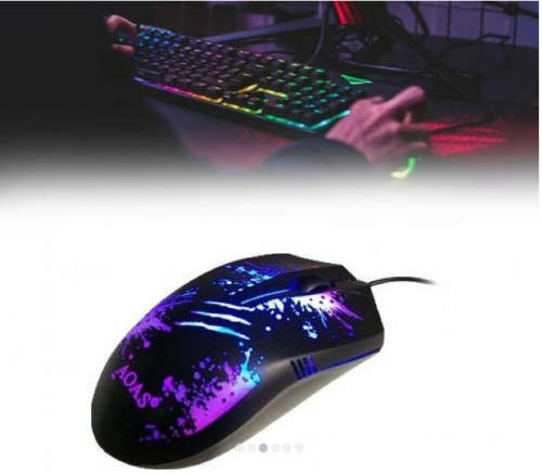 RGB backlit gaming keyboard and headset, mouse set