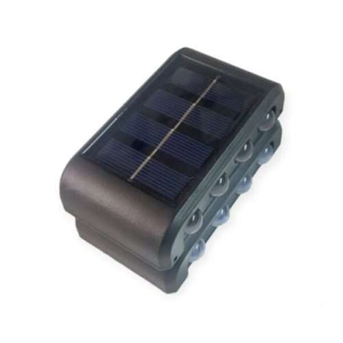 Solar Powered Up And Down LED Outdoor Wall Lights 8LED White 2Pcs