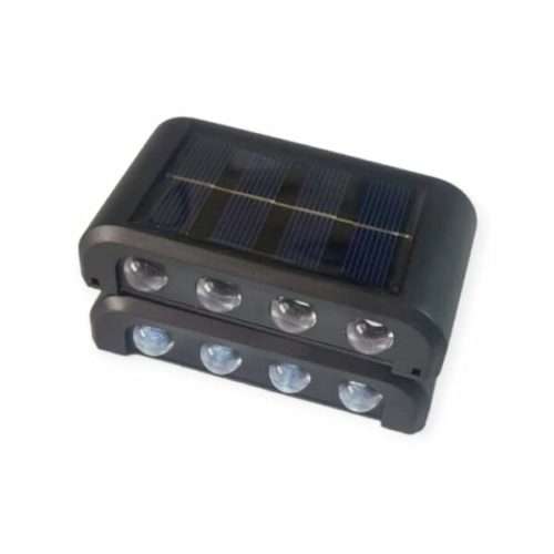 Solar Powered Up And Down LED Outdoor Wall Lights 8LED White 2Pcs