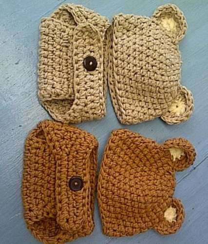 Crafty Stuff: Crochet Baby Teddy Hat and Nappy cover set