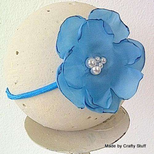 Crafty Stuff: fabric flower Baby Headband  blue