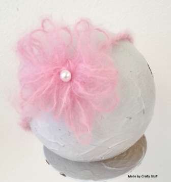 Crafty Stuff: IN STOCK Mohair pearl Tie-back headband 0-4 months
