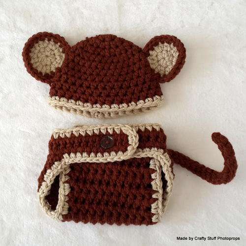Crafty Stuff:  Crochet  Monkey hat and nappy cover set 0-3 months
