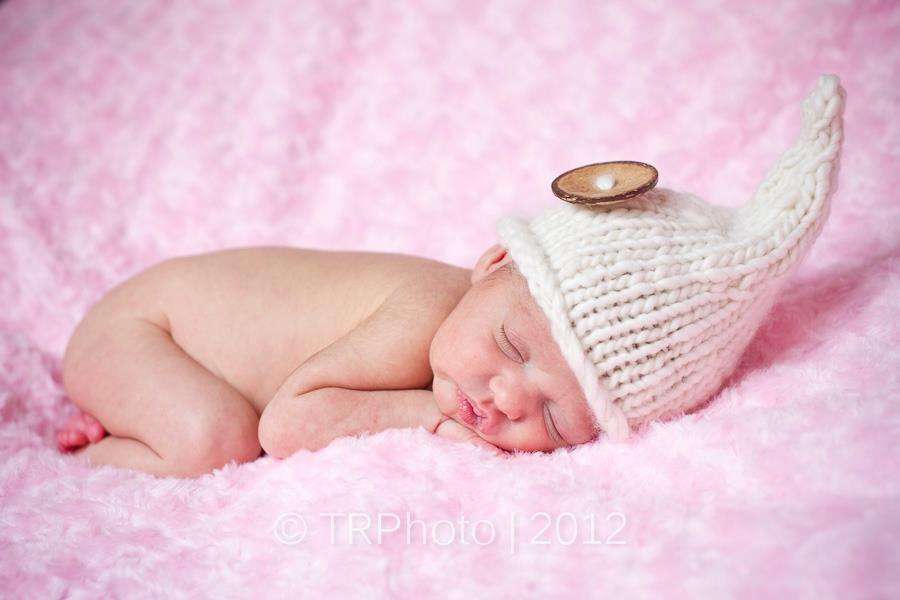 Crafty Stuff :  Knitted pointy elf hat with wooden button (any colour) 0-3 months  MADE TO ORDER