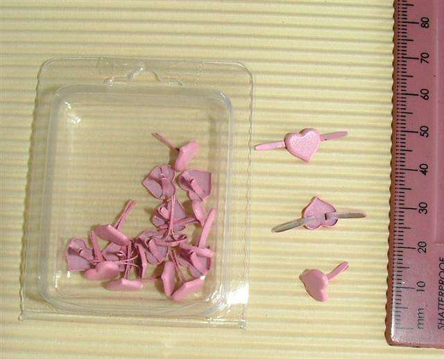 Crafty Stuff:  Pink Heart Brads (20)