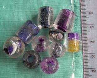 Crafty Stuff:   Indian Glass Beads x 10 Lilac