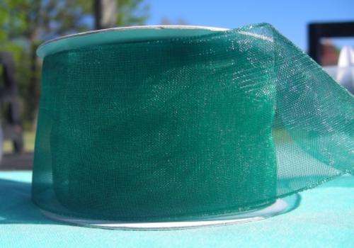 Crafty Stuff: Ribbon : CHRISTMAS GREEN ORGANZA RIBBON (per meter)