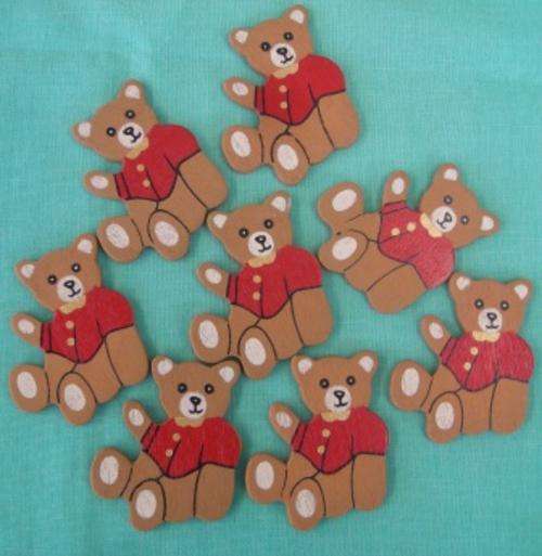 Crafty Stuff: Wooden Teddy : red shirt