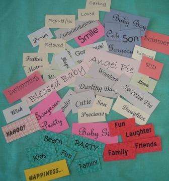 Crafty Stuff:  Pack of 50 Scrap booking "WORDS"
