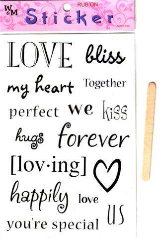 Crafty Stuff:  Rub-On's Love