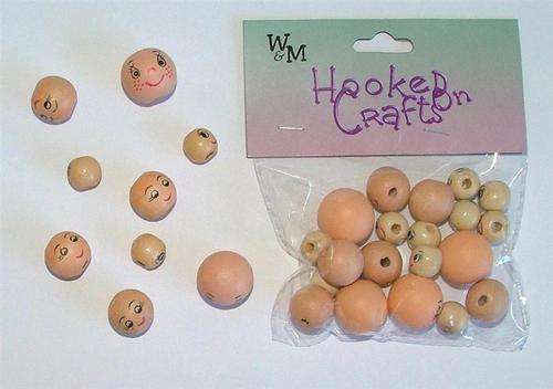 Crafty Stuff: Wooden Doll Head Beads, set of 20