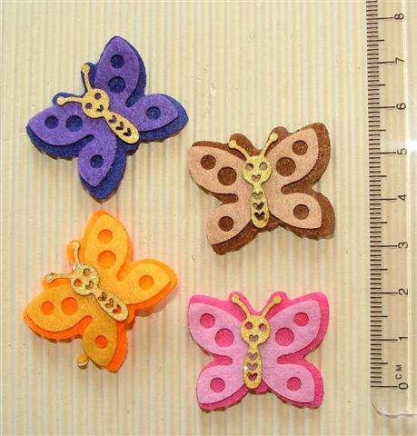 Crafty Stuff:  Fabric Deco Butterfly Faces (x4)