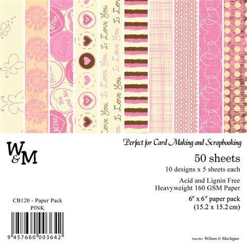 Crafty Stuff:  Paper Pack: 6x6 50 Sheets in shades of new PINKS
