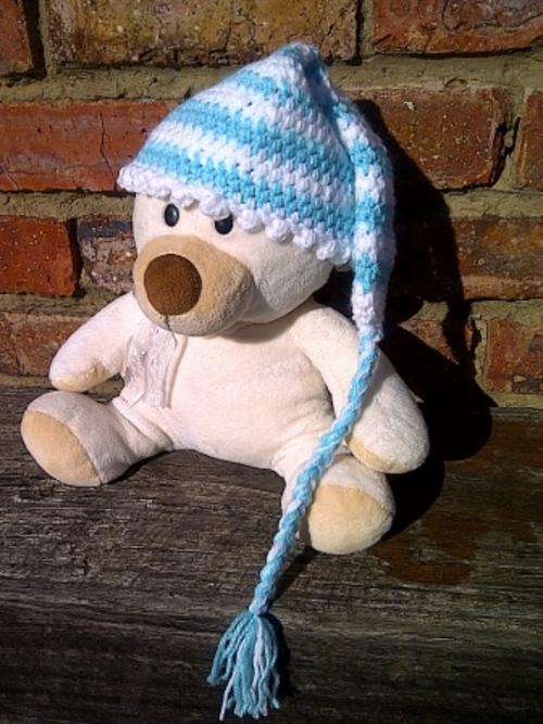 Crafty Stuff: Crochet Baby Pixie Hat Blue and White