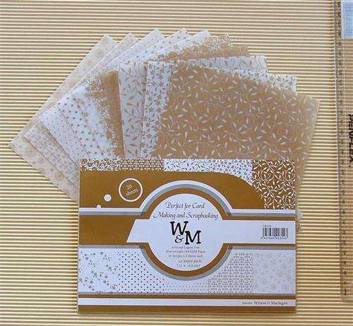 Crafty Stuff: Vellum Paper Pack:Golds 21x 14.8cm 10 designs (20 sheets)