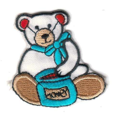 Crafty Stuff: Iron on motif white teddy with honeypot