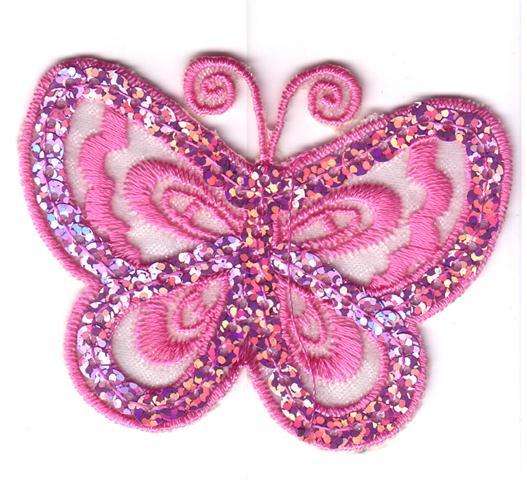 Crafty Stuff: Iron on motif Pink butterfly with sequins