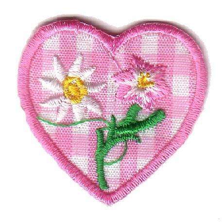 Crafty Stuff: Iron on motif Pink heart with daisies