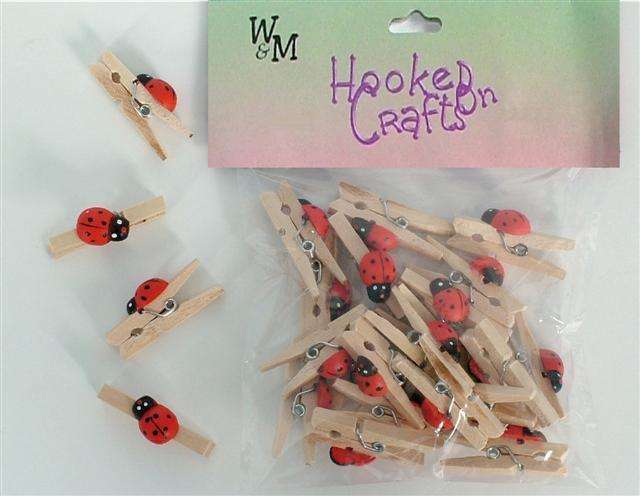 Crafty Stuff:  Ladybug  Pegs , packet of 20