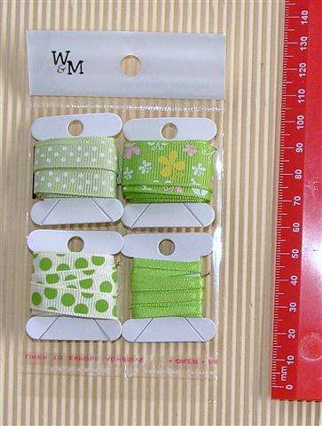 Crafty Stuff: Ribbon set 4 x 1m : GREEN