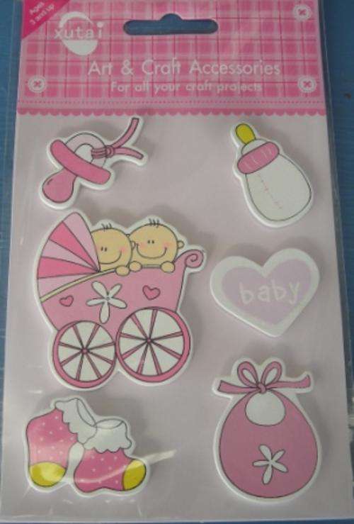 Crafty Stuff:  Sticker: Sticker Wooden Baby girl