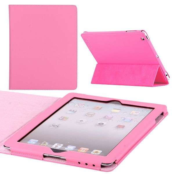 Springy Leather Protective Case for iPad 2/ New iPad (Pink)