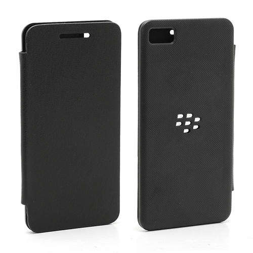 Slim Back Housing with Front Flip Cover for BlackBerry Z10 - Black