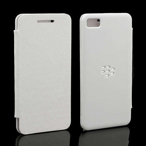 Slim Back Housing with Front Flip Cover for BlackBerry Z10 - White