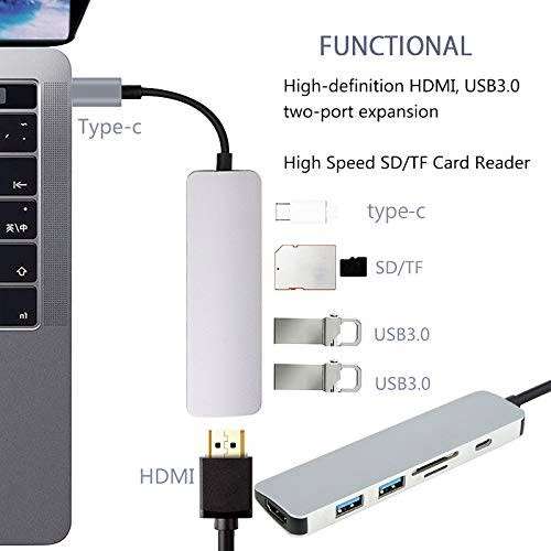 Type C Hub - HDMI+USB3.0+PD+SD/TF
