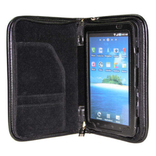 Samsung Galaxy Tab P1000 Zippered Case Cover With Stand (White)