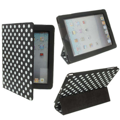iPad2 Spotted PU Leather Cover - Black