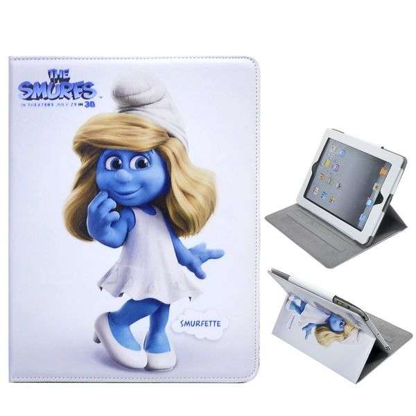 Smurfette Leather Cover Stand for iPad 2