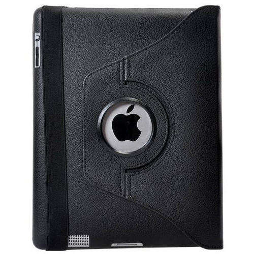 iPad2 Rotating Leather Stand Cover - Black