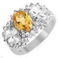 Three-stone Plus Ring With 4.75ctw Citrine,Cubic zirconia in 925 Sterling silver.