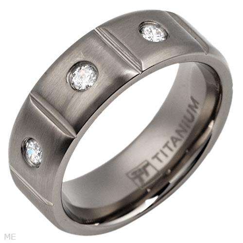 Irresistible Brand New Gentlemens Band Ring With Cubic zirconia Made in Titanium Size 11.