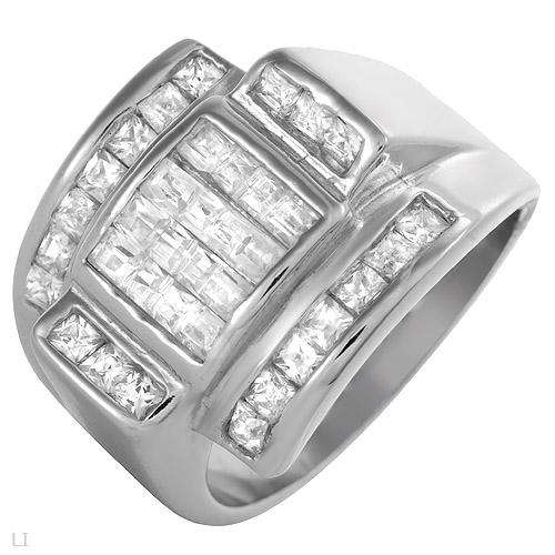 **Superb Brand New Gentlemens Ring With 3.85ctw Cubic zirconia Made in Sterling silver. Size 11.