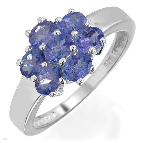 Dazzling Brand New Ring With 1.20ctw Genuine Tanzanites Made of 925 Sterling silver- Size 7