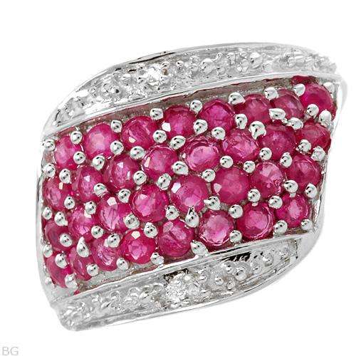 Dazzling Brand New Ring With 1.92ctw Precious Stones - Genuine Rubies and Sapphires Crafted in 925 S