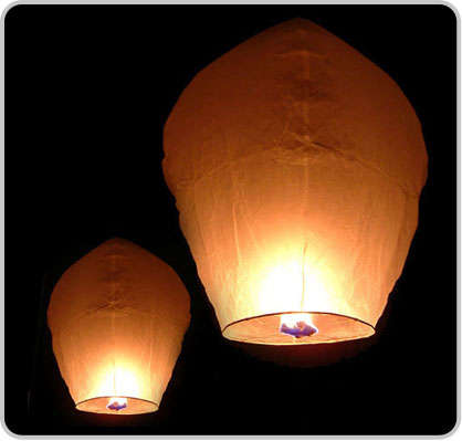 5 Bio degradable SKY LANTERNS.