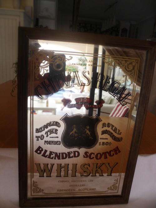 Vintage "Chivas Regal" Framed Mirror