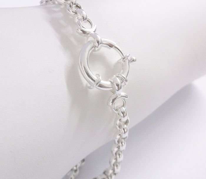 A STUNNING ROUND LINK SOLID STERLING SILVER BRACELET WITH SIGNORETTI CLASP !!!