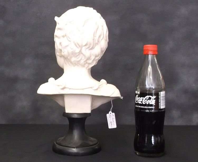 AN AWESOME LARGE AND HEAVY RESIN BUST OF A BOY ON PLINTH BY SANTINI ....SUPERB CONDITION !!